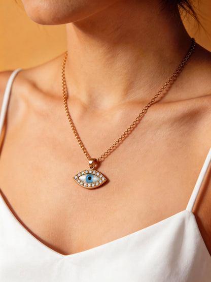 Evil Eye & Hama Hand Protection Necklace Set - Sacred Energy Jewelry for Fortune & Good Luck