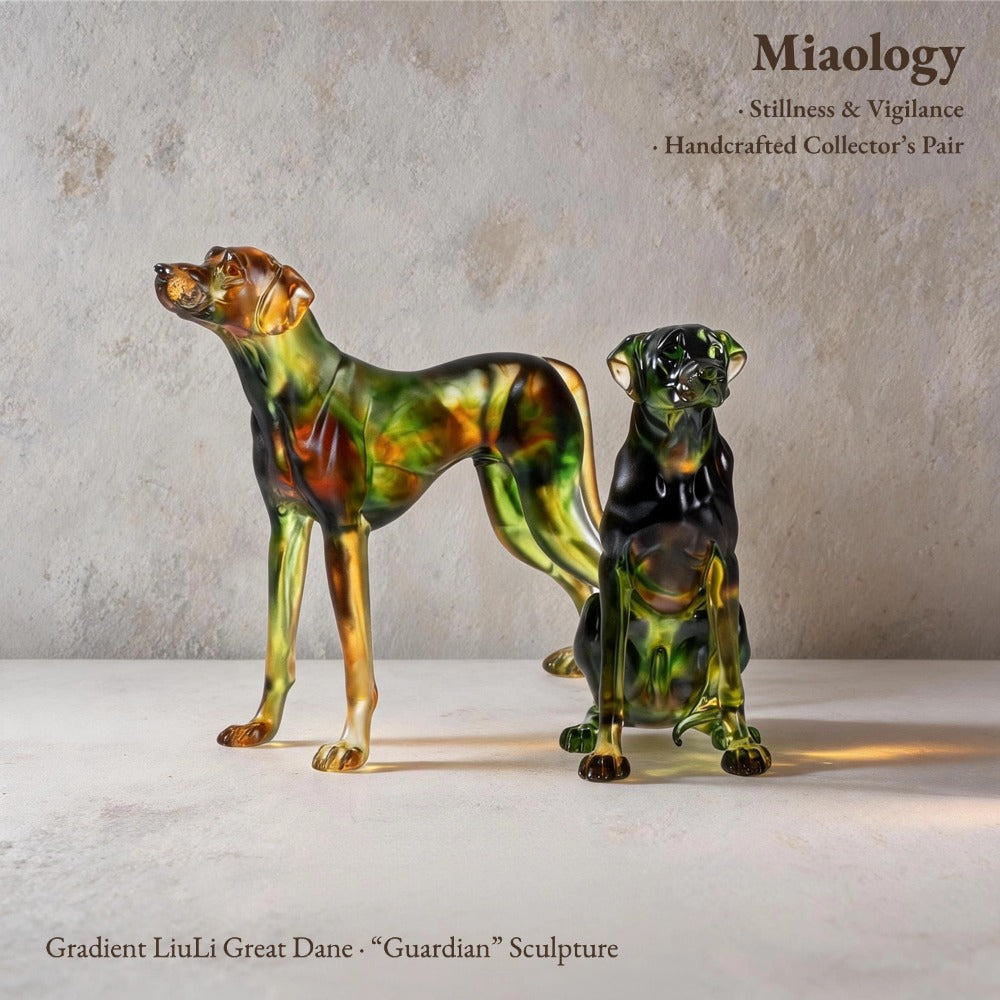 Guardian Pair – Liuli Great Dane Sculpture Set