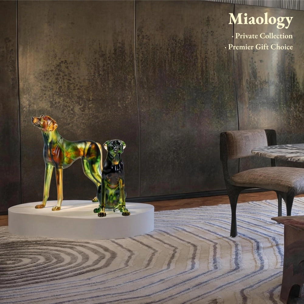 Guardian Pair – Liuli Great Dane Sculpture Set