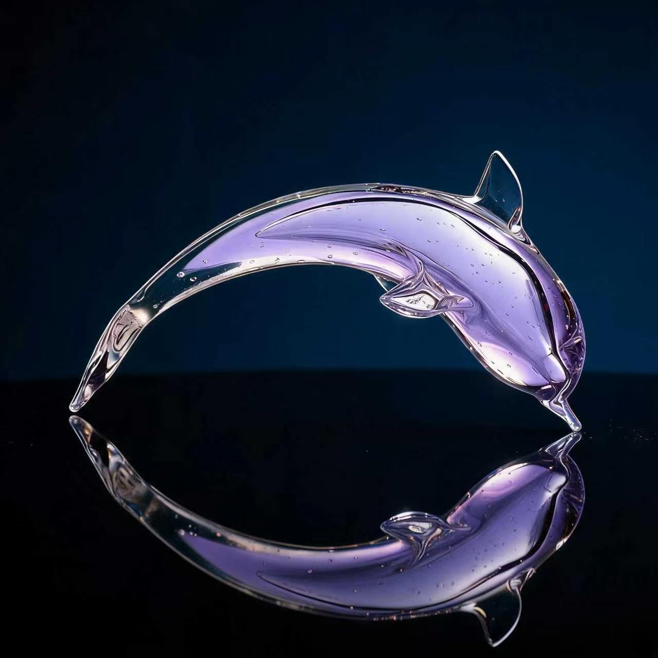 Whispers of the Sea – Crystal Dolphin Sculpture