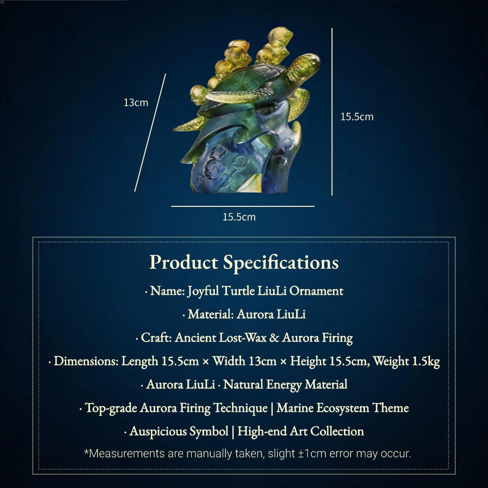 Prosperity Voyage | Crystal Liuli Sea Turtle and Tropical Fish Sculpture