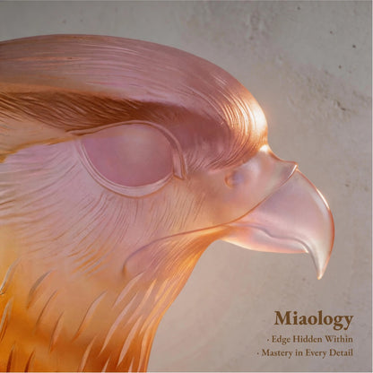 Majestic Eagle Head Liuli Sculpture – Symbol of Vision & Strength