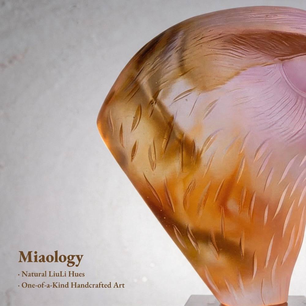 Majestic Eagle Head Liuli Sculpture – Symbol of Vision & Strength