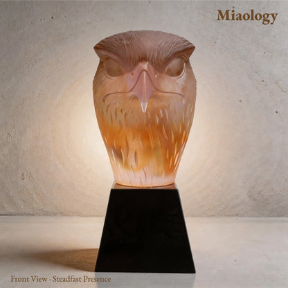 Majestic Eagle Head Liuli Sculpture – Symbol of Vision & Strength