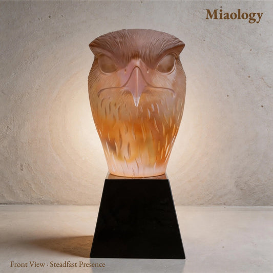 Majestic Eagle Head Liuli Sculpture – Symbol of Vision & Strength