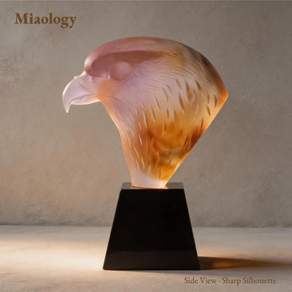 Majestic Eagle Head Liuli Sculpture – Symbol of Vision & Strength