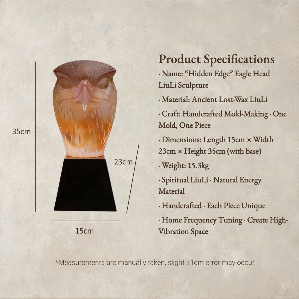 Majestic Eagle Head Liuli Sculpture – Symbol of Vision & Strength