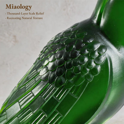 Emerald Hornbill Liuli Sculpture – Symbol of Prosperity & Discovery