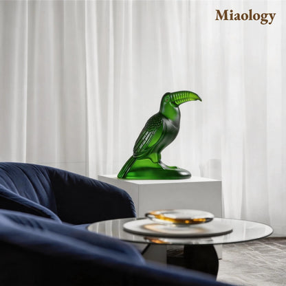 Emerald Hornbill Liuli Sculpture – Symbol of Prosperity & Discovery