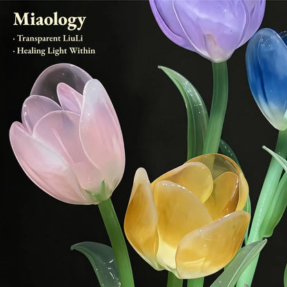 Six Tulips of Joy Crystal Art Ornament