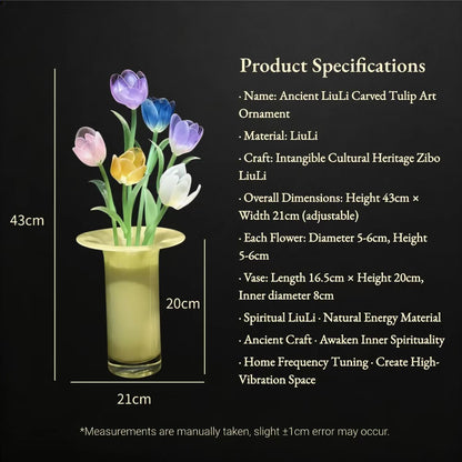 Six Tulips of Joy Crystal Art Ornament