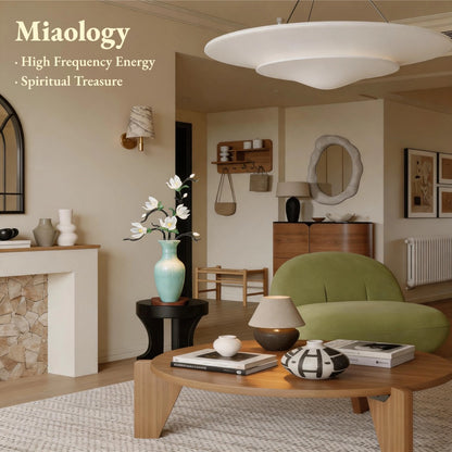 Imperial Magnolia | Handcrafted Liuli White Magnolia Arrangement with Celadon Porcelain Vase