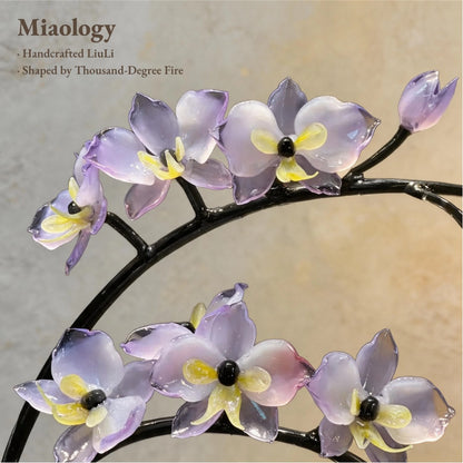 Phalaenopsis in Bloom – Handcrafted Liuli Orchid Arrangement