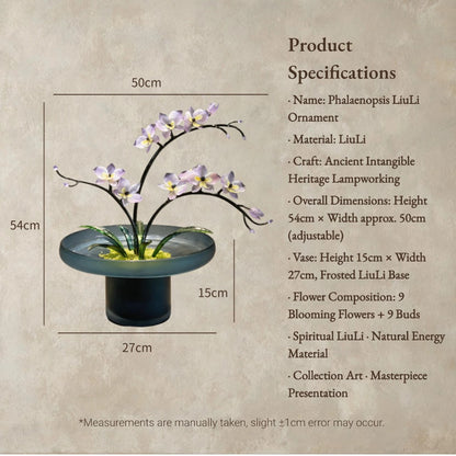 Phalaenopsis in Bloom – Handcrafted Liuli Orchid Arrangement