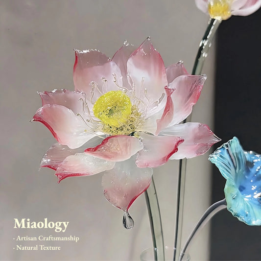 Handcrafted Crystal Lotus Arrangement for Elegant Home Décor