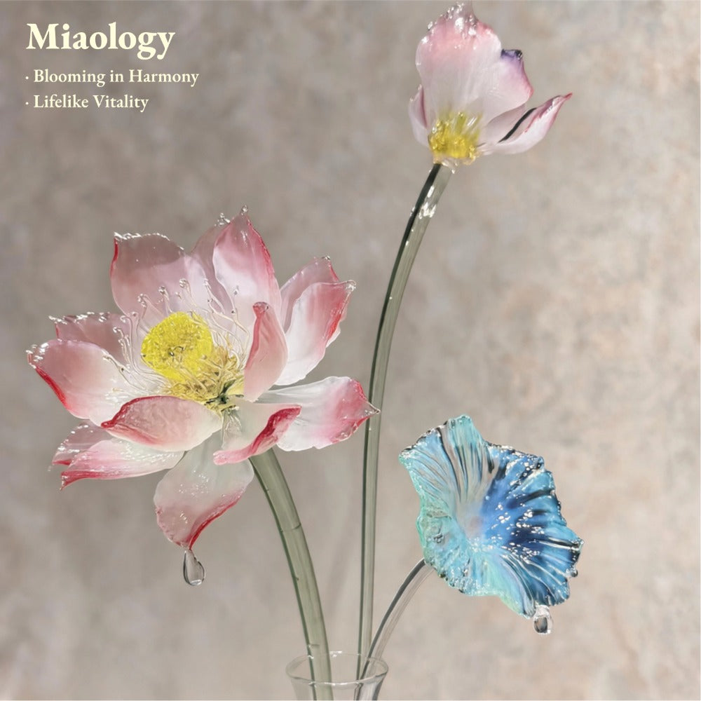 Handcrafted Crystal Lotus Arrangement for Elegant Home Décor