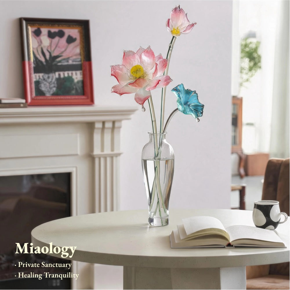 Handcrafted Crystal Lotus Arrangement for Elegant Home Décor