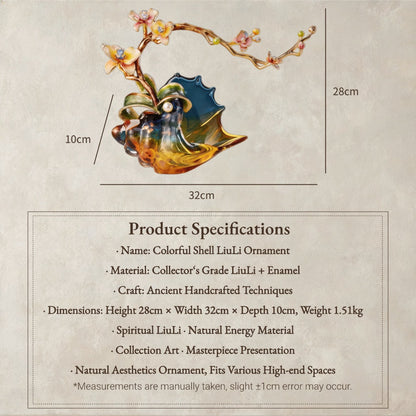 Ocean's Secret Garden | Handcrafted Liuli Shell & Blossom Sculpture